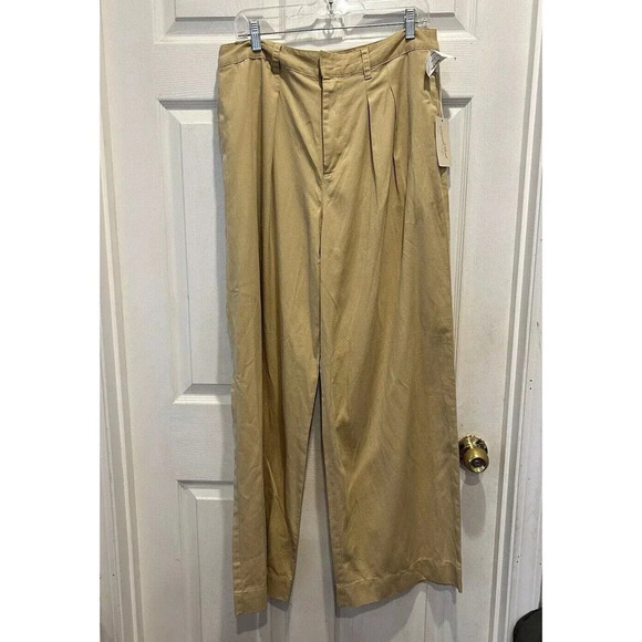 Universal Thread Lyocell High-Rise Loose Fit Pleated‎ Chino Pants Womens 12 NWT - Picture 1 of 11